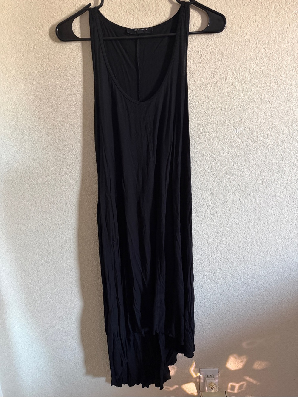AllSaints Black Asymmetrical Maxi Dress